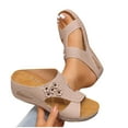 thumbnail image 7 of Orthopedic Sandals With Arch Support Flower Sandals for Women Wedge Comfortable Walking Shoes Cushion Footbed Platform Slides Dressy Summer Slip on Slippers Casual, 7 of 7