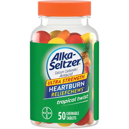 Alka-Seltzer Ultra Strength Heartburn Relief Chews Tropical Twist, 50 Count