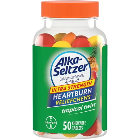 Alka-Seltzer Ultra Strength Heartburn Relief Chews Tropical Twist, 50