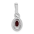 thumbnail image 4 of 925 Sterling Silver Garnet Diamond Necklace Charm Pendant Birthstone January, 4 of 8