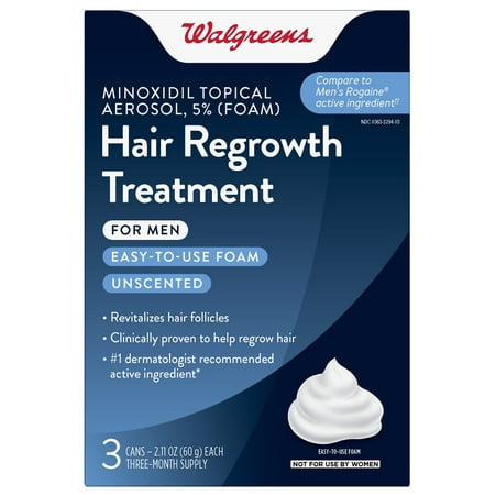 Walgreens Minoxidil Topical Aerosol 5% (Foam), Hair Regrowth Treatment for Men