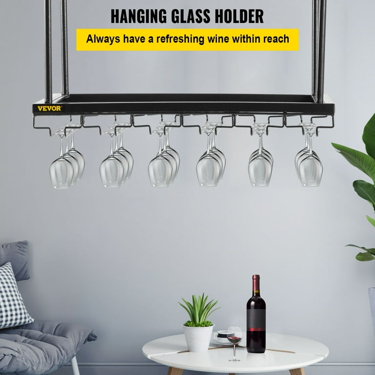 VEVOR Ceiling Wine Glass Rack 23.6 x 13.8 inch Hanging Wine Glass