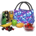 thumbnail image 3 of Honeii blue Skull purple flower Print Cooler Bag Insulated, Large Leakproof Soft Sided Portable Cooler Bag,Lunch Box Lunch Bag, 3 of 6