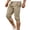 Beige, variant on Mens Capris Joggers Sweatpants Athletic Workout Summer Capri Sweatpant Casual Drawstring Shorts with Pockets