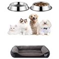 thumbnail image 1 of Cama Acolchonada XXL Y 2 Platos Para Perro/mascotas 64 Oz F&f, 1 of 3
