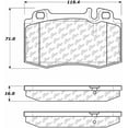 thumbnail image 2 of Centric 104.08472 Posi Quiet Semi Met Pads Fits select: 2007-2009 MERCEDES-BENZ E, 2007-2009 MERCEDES-BENZ SL, 2 of 4