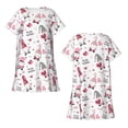 thumbnail image 3 of Bixox Valentine's Day gnomes Pattern Women's Nightgown, Soft & Breathable Sleepwear, Round Neck Knee-Length Pajama Dress,Loungewear for Home & Sleep, 3 of 7