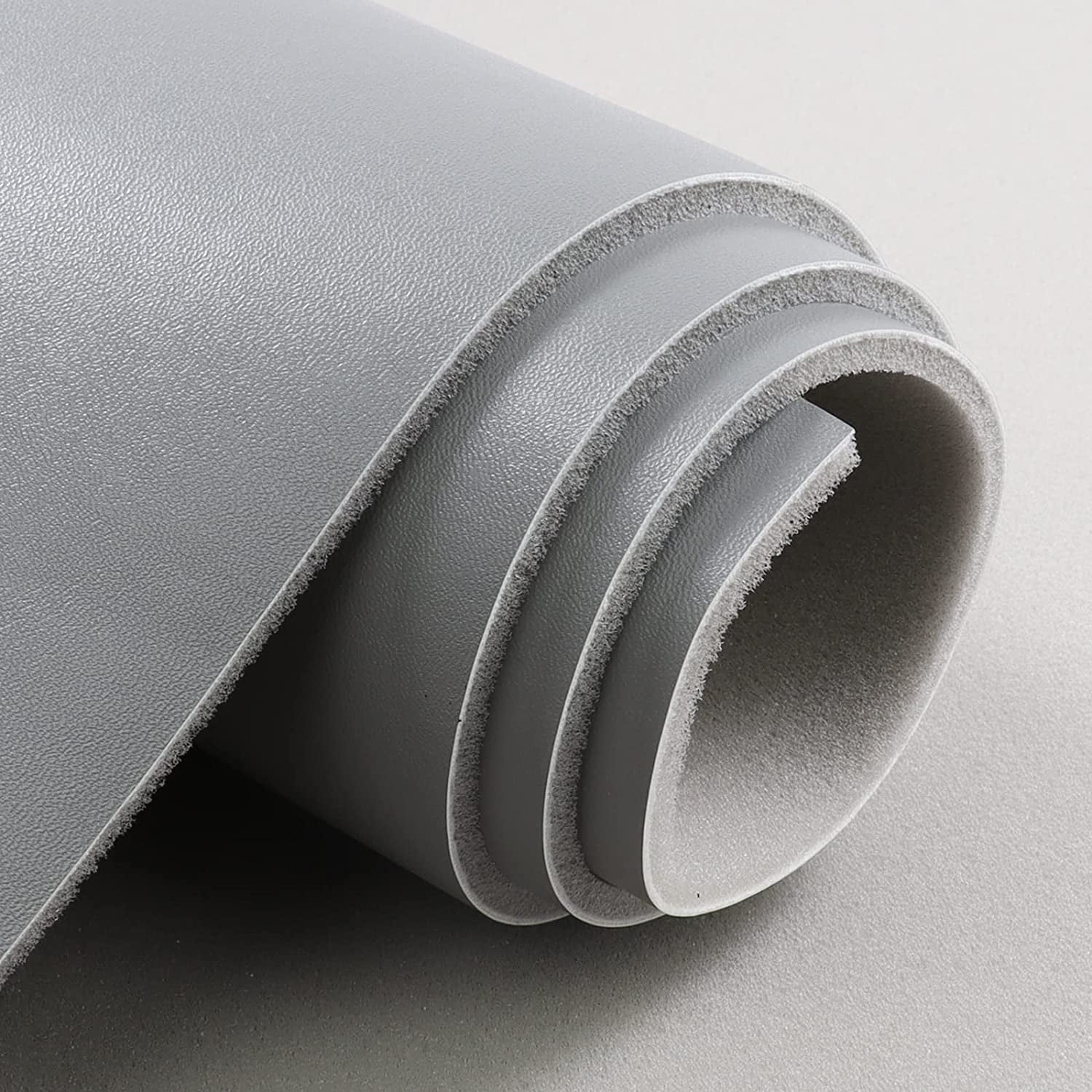 Foam Backed Vinyl Marine PU Fabric - 5/16" Foam Backing 54" Wide for Automotive/Home Headliner, Furniture Upholstery, Headboards, Replacement/Repair/DIY Sold - Grey