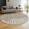 thumbnail image 6 of Addison Rugs Mayfield Premium Machine Washable Transitional Stripes Brown Round Rug, 8' x 8', 6 of 6