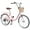 Pink, variant on 22" Beach Cruiser Bike with Basket, 7-Speed City Commuter Bicycle for Ladies, Pink