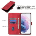 thumbnail image 7 of Feishell for Samsung Galaxy S21+ 6.7 inch Wallet Case with Wrist Strap,Flip Cover with Embossed Pattern PU Leather Kickstand Credit Card Slots Magnetic Clasp Folio Purse Phone Case,Red, 7 of 7