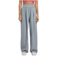 thumbnail image 2 of Chbgutlmr Womens Pants Straight Leg High Waist Pleated Trousers Casual Loose Comfy Solid Color Dailywear Pants with Pockets, 2 of 5