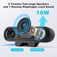 thumbnail image 5 of Computer Speakers for Desktop Monitor, Stereo USB Powered Speaker Bar, Deep Bass Soundbar for PC, Laptop Speaker w/ Loud Sound, Volume Control Easily Clamps to Monitors, Included USB C Adapter, Black, 5 of 7