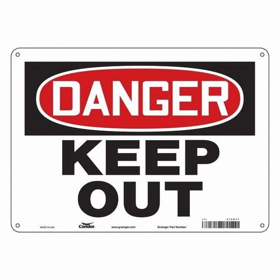 Condor Safety Sign,10 inx14 in,Polyethylene 472R37