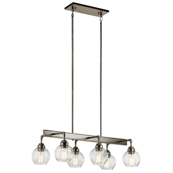Kichler 43994AP Niles 32.25" 6 Light Linear Chandelier in Antique Pewter