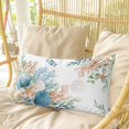 thumbnail image 4 of Beach Coastal Pillow Covers, Linen Long Throw Pillow Case, Summer Nautical Coral Shell Botanical Holiday Pillow Protector Decorative Cushion Cover for Living Room/Bedroom 20" x 36", 4 of 8