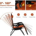 thumbnail image 4 of PRZL Folding Reclining Lounge Chair, Outdoor Zero Gravity Recliner W/Side Tray & Detachable Headrest Pillow, Heavy-Duty Steel Frame, Reclining Folding Chair for Poolside, Backyard (2, Orange), 4 of 10