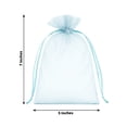 thumbnail image 3 of Efavormart 100 Pack Light Blue Organza Drawstring Gift Bags, 5" x 7" – Wedding Party Favor Bags, 3 of 4
