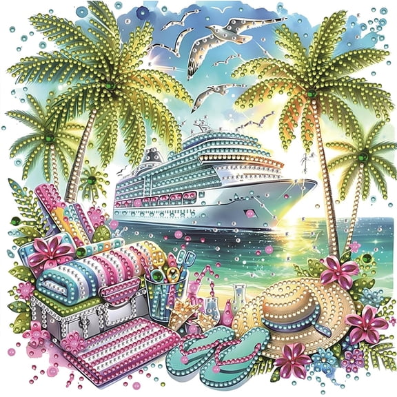 Cruise Ship Special Shaped 5D DIY Partial Drill Diamond Painting Kit(Z)