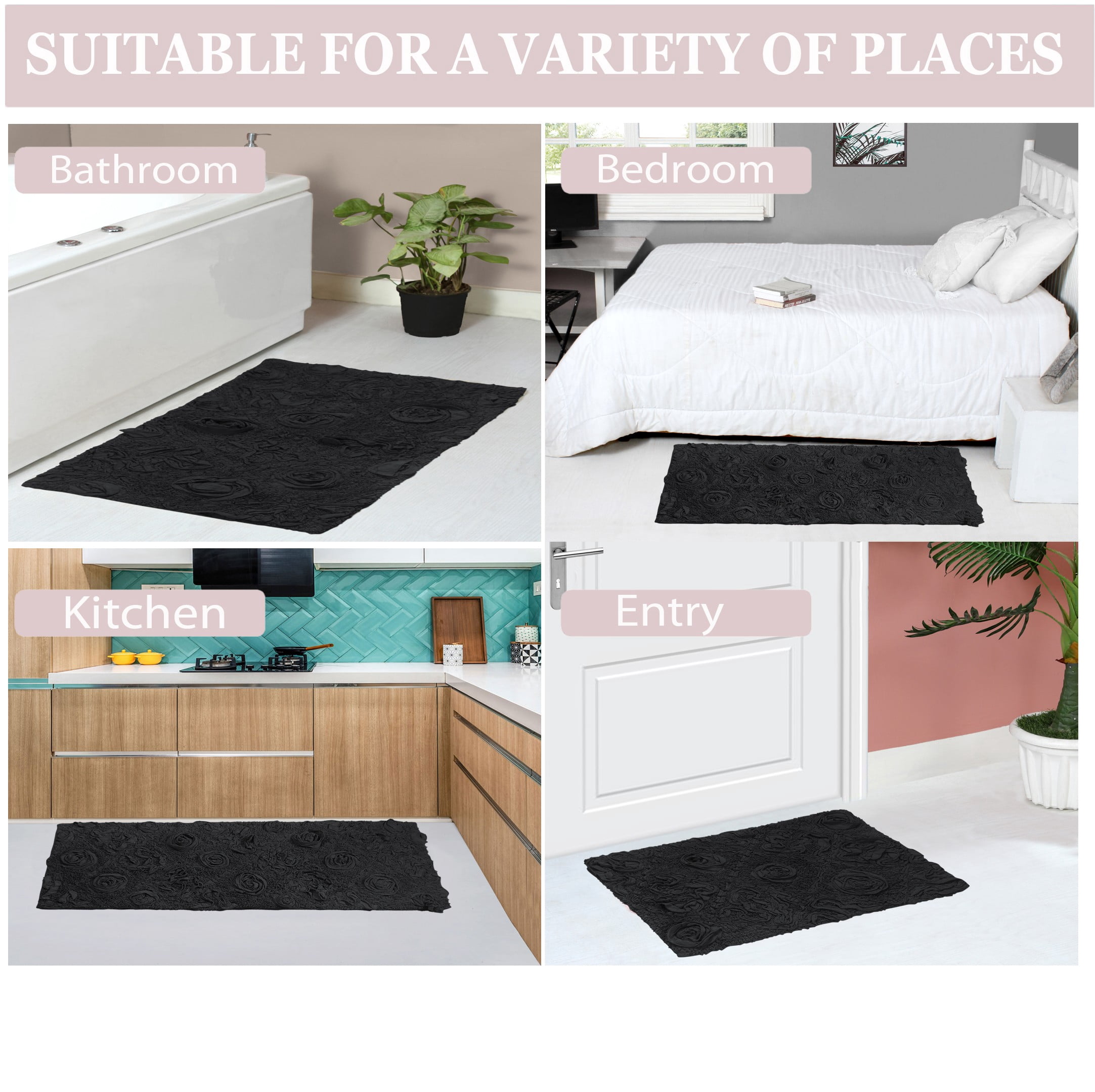 Home Weavers Modesto Collection Toilet Rugs U Shaped Contour Rug, Extra Thick Bathroom Rug, Non-Slip Contour Mat for Bathroom, 100% Cotton Soft & Absorbent, Machine Washable, 20"x20" Contour, Gray