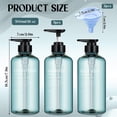 thumbnail image 4 of Abaima 3 Pack Empty Shampoo and Conditioner Bottles, 16.9 oz/500ml Refillable Pump Bottles for Shower, Plastic Travel Squeeze Containers for Soap, Lotion, Body Wash - Blue, 4 of 7