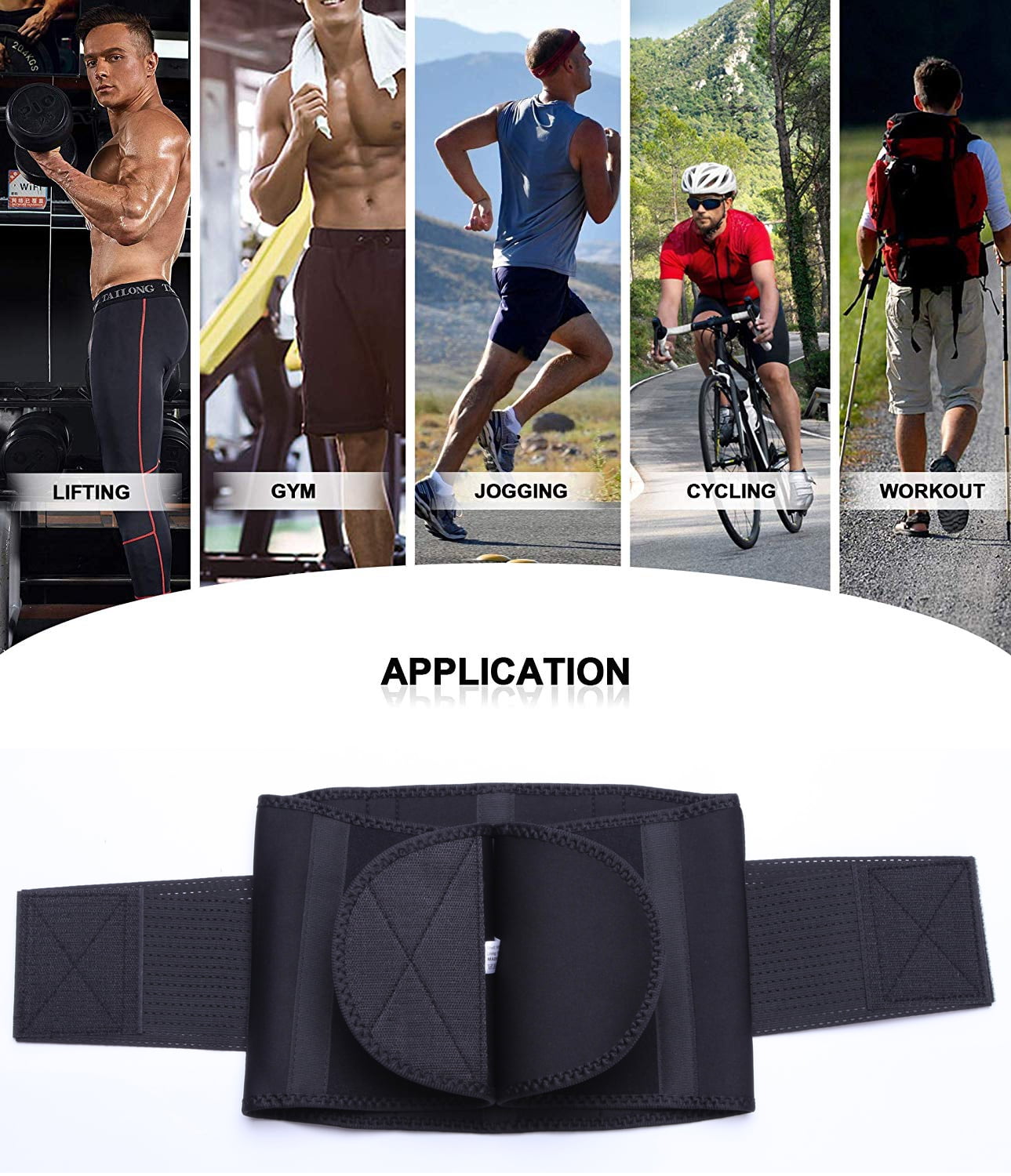 Vaslanda Neoprene Waist Trainer Belt for Men - Waist Cincher Trimmer - Slimming Body Shaper Belt - Sport Girdle Belt