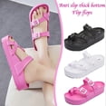 thumbnail image 2 of Women's Casual Plain Color Platform Sandals Lightweight Non-Slip Beach Shoes for Daily Wear, 2 of 5