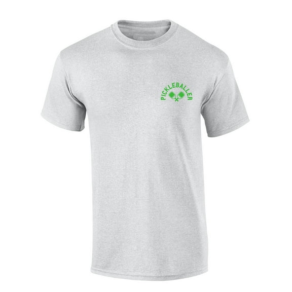 Mens Pickleball Tshirt Pickleballer Crest Funny Pickleball Short Sleeve T-shirt-Sports Grey-xxl