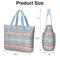 thumbnail image 3 of Tote Bag for Women - Christmas Folk Pattern Shoulder Bag - Large Utility Work Duffle Bag with Zipper Handbag for Travel, Work, Sprots, 3 of 5