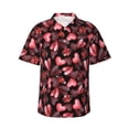 thumbnail image 2 of Picia Ladybugs and Red Hearts Gentle Cotton Regular Fit Short Sleeve Casual Hawaiian Shirt for Men-Large, 2 of 8