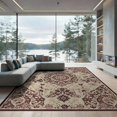 thumbnail image 2 of ODIKA 8'x10' Washable Area Rug Durable, Non-Slip Vintage Boho Grey Faded Ivory Dusty Interlocking Motifs Throw for Living Room, Under Sectional, Family, 2 of 7