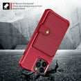 thumbnail image 6 of Decase Card Holder Case Compatible with Apple iPhone 14 Pro (6.1"-inch 2022),Shockproof Magnetic Hybrid Leather Wallet Case Cover with Credit Card Holder, Red, 6 of 7