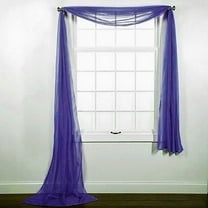 1 PC SOLID ROYAL BLUE SCARF VALANCE SOFT SHEER VOILE WINDOW PANEL CURTAIN 216" LONG TOPPER SWAG