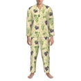 thumbnail image 3 of Naloa Green And Purple Grapes Men’s Pajamas Set - Long Sleeve Button Down Sleep Shirt and Pajama Bottoms Sleepwear Set-Small, 3 of 7