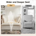 thumbnail image 5 of Leumius 47.2" Oversized Accent Chair with Dual-Port Charging,Modern Chenille Single Sofa with Throw Pillowsand Deep Wide Seat,Upholstered Armchair for Living Room&Apartment,White, 5 of 11