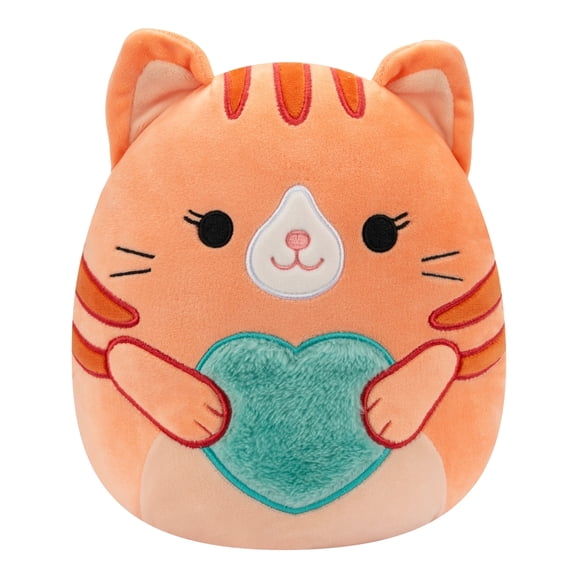 Squishmallows 8"  2026 Valentine's Day Gigi The Orange Tabby Cat with Heart