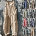 thumbnail image 1 of Combinaisons pour Femmes Justaucorps Mode Femmes Poche Bandage Sans Manches Combinaison Rayée Justaucorps Combinaison de Jeu, 1 of 8