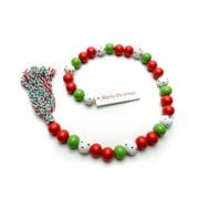 Madanar Christmas Wood Bead Garland Farmhouse Decor with Tassel and Sign for Tiered Trays Kitchen Wall Hanging Decorations