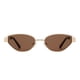 thumbnail image 3 of Gafas de sol VIVIENFANG marrones con montura metálica dorada estilo ojo de gato para mujeres, 3 of 5