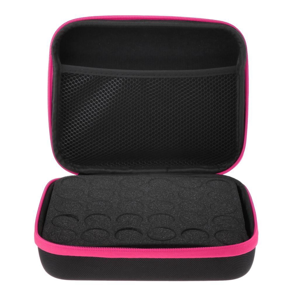 EHJRE Essential Oil Storage Case Traveling Carrying Oil Holder Hold 5-15 Ml 30Bottles - Pink