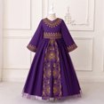 thumbnail image 1 of FcBaudy Robe Imprimée Exquise pour Enfants Muslim Manches Longues Col Rond Robe Princesse Robe de Soirée Robe de Performance, 1 of 9