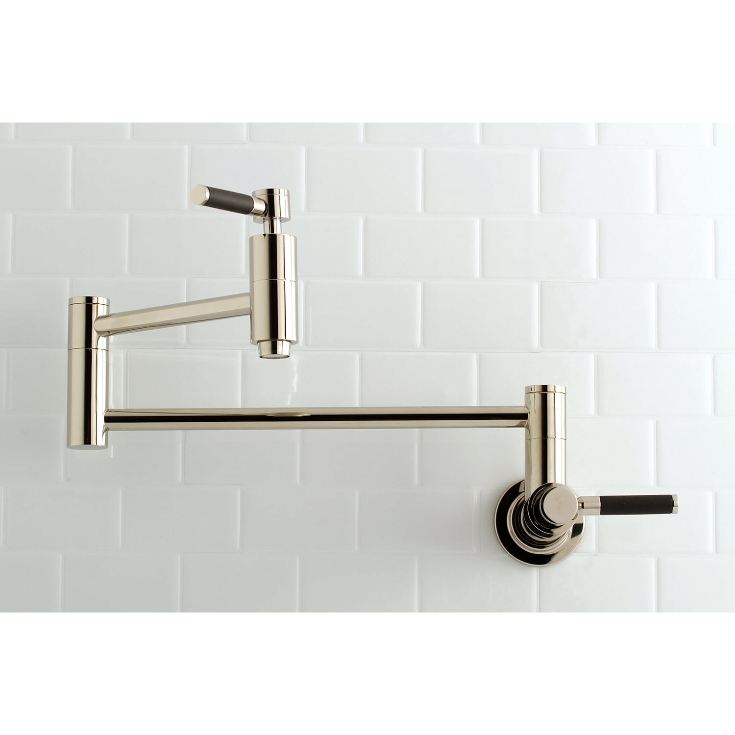 Kingston Brass KS8106DKL Concord Wall Mount Pot Filler Kitchen Faucet, Polished Nickel