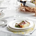 thumbnail image 4 of 8Pcs Manteles Redondos Desechables Negros, 13" Decoraciones de Mesa con Brillos Metálicos, 4 of 6