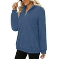 thumbnail image 3 of MOSHU Polar Fleece Sweatshirts for Women Quarter Zip Long Sleeve Tops Pullover Womens Sweatshirts, 3 of 9