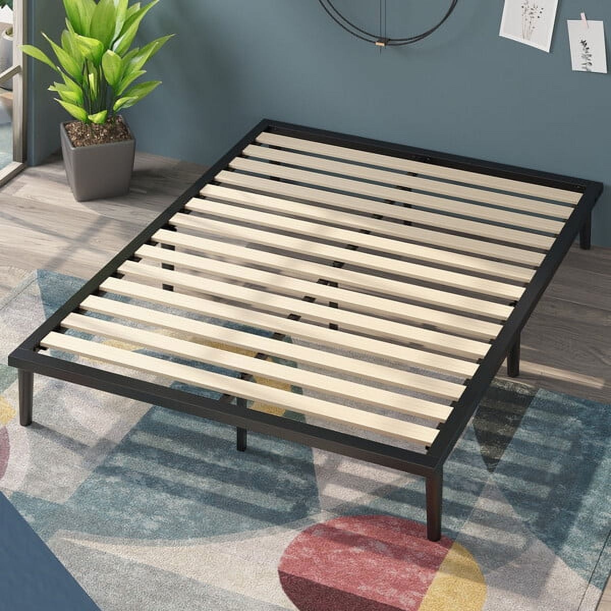 Zinus Parker Metal Platform Bed, Charcoal, King