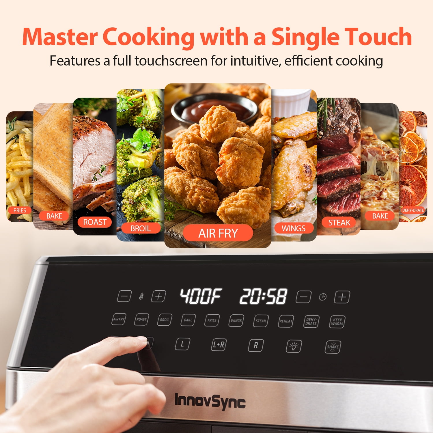 12QT Large Dual Basket Air Fryer with Viewing Window,10-in-1 Digital Touchscreen Double Zone Air Fryers, SyncCook to Bake,Roast,Reheat,Broil, Nonstick Dishwasher Safe