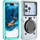 thumbnail image 1 of 10.5" Large Waterproof Phone Pouch, 2 Pack Universal IPX8 Waterproof Dry Bag with Lanyard for iPhone 16 15 14 Pro Max, Samsung Galaxy S25 S24 S23 Ultra, S24 FE, Pixel 9A 8 Pro, Black+Black, 1 of 5