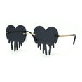 thumbnail image 2 of Womens Melting Heart Rimless Lolita Sunglasses Gold Black, 2 of 4