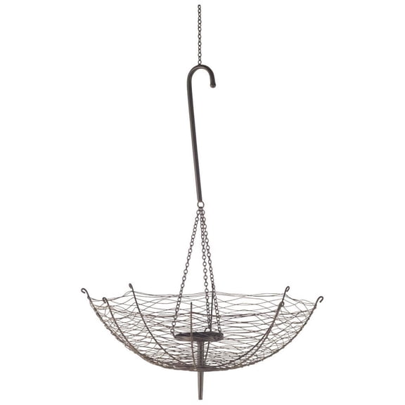 Mercana Furniture Rihanna III Large Black Metal Umbrella Candle Holder Lantern