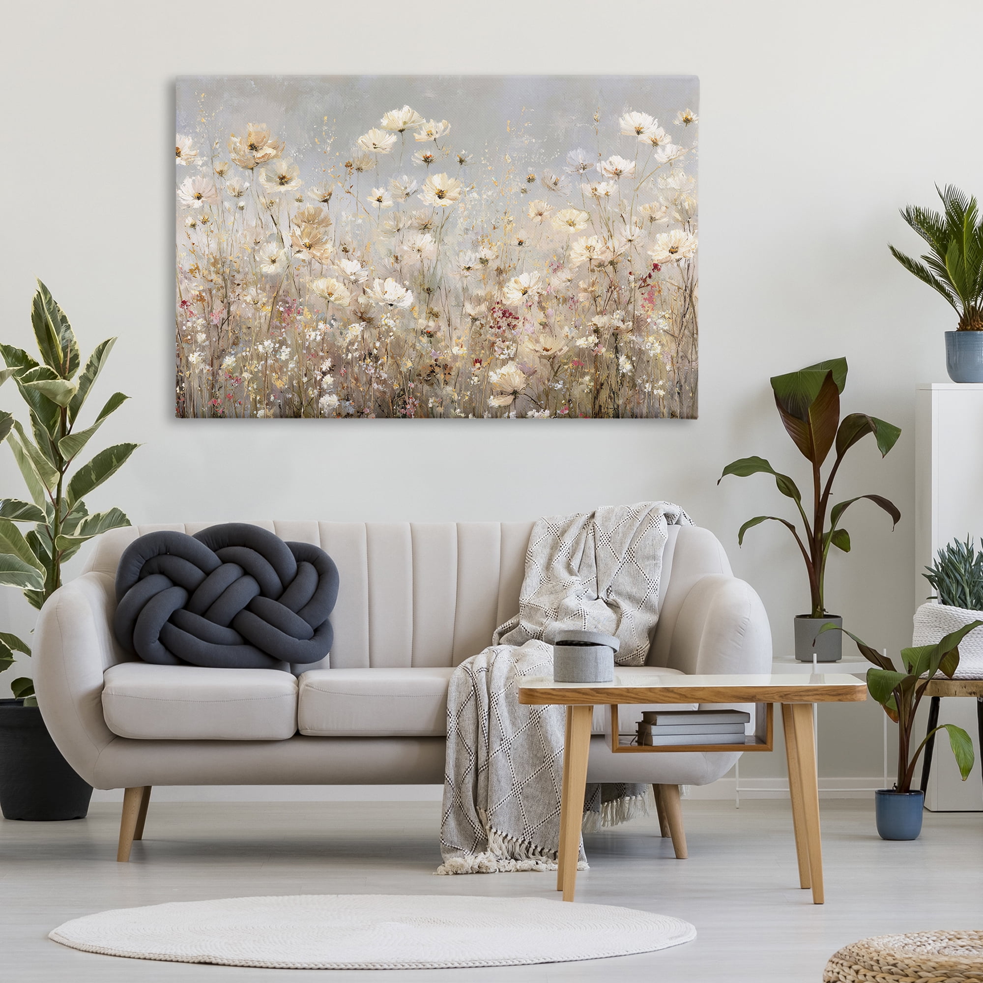 Stupell Industries White Daisy Clusters Meadow Canvas Wall Art, design by Jacky Ngan